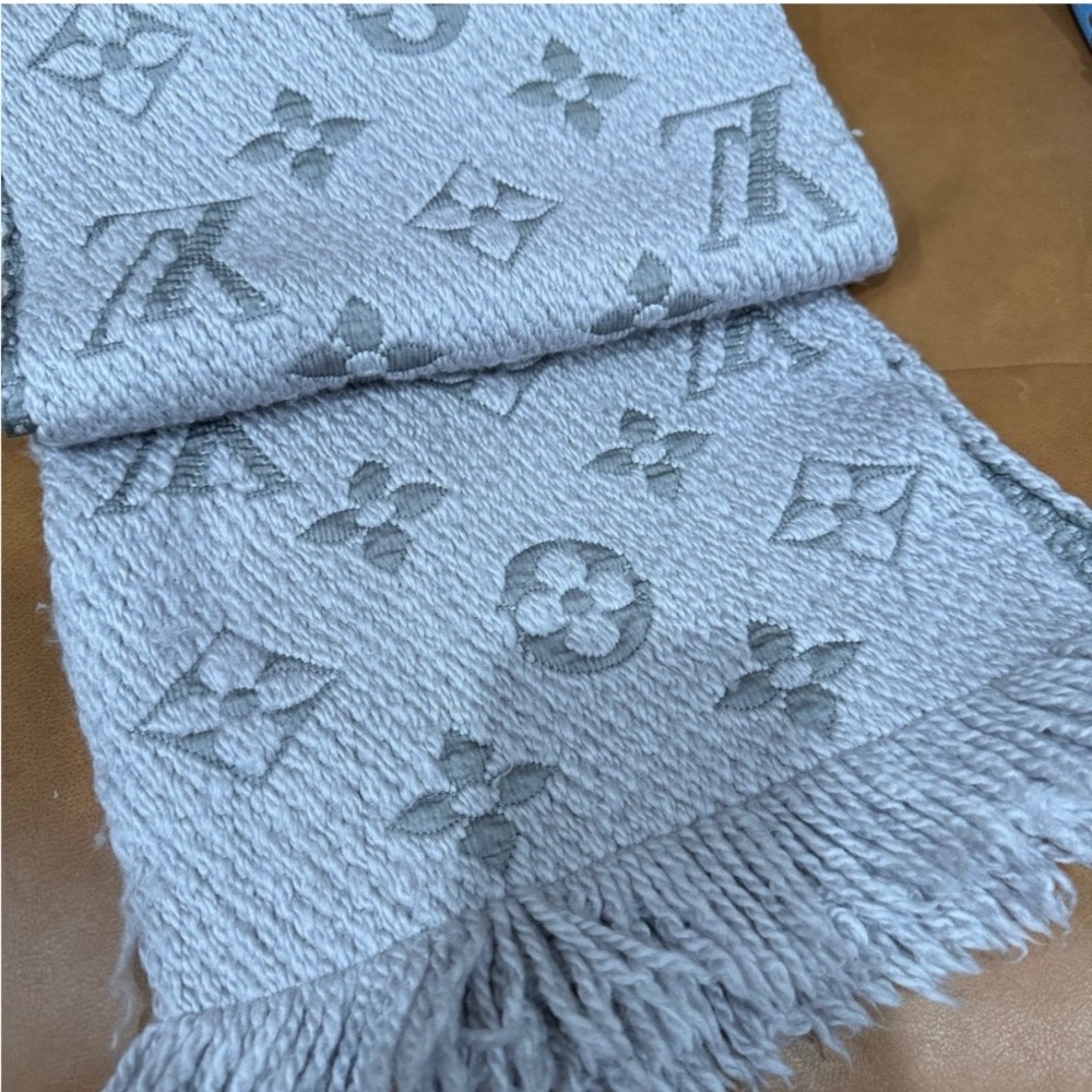 Gray LV monogram scarf